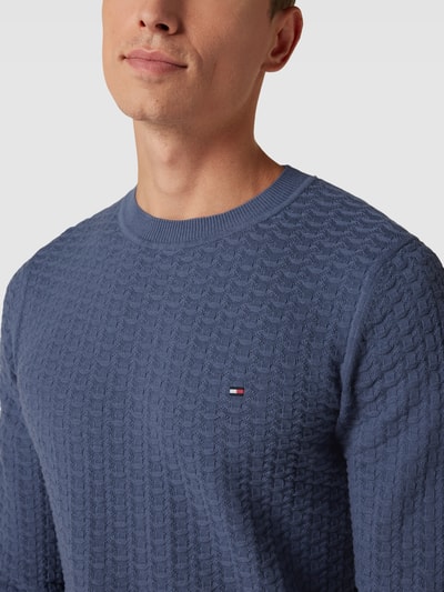 Tommy Hilfiger Strickpullover mit Strukturmuster Modell 'EXAGGERATED' Jeansblau 3