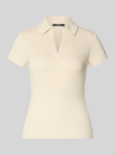 Produktfoto, Damen T-Shirt mit Polokragen Modell 'Kleoh Polo' von Someday im Slim-Fit aus Baumwoll-Elasthan-Mix mit Ripp-Optik und V-Ausschnitt.