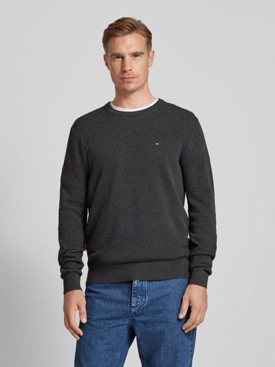 Tommy Hilfiger Strickpullover mit Rundhalsausschnitt Anthrazit 4