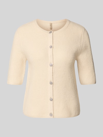 Soyaconcept Gebreid jack met ronde hals en 1/2-mouwen, model 'AVALON' Zand - 2