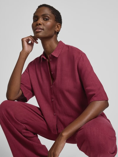 Jake*s Casual Relaxed fit overhemdblosue met 1/2-mouwen Donkerrood - 3