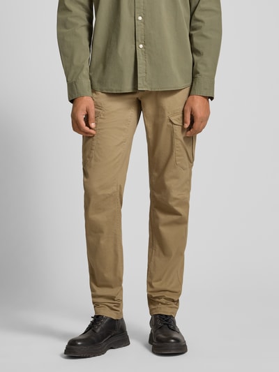 PME Legend Slim fit cargobroek met logostitching Zand - 4