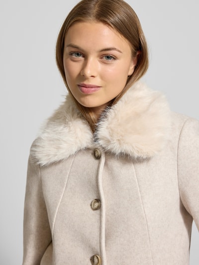 Vero Moda Regular Fit Mantel mit Kunstpelz-Kragen Modell 'AUTUMN' Offwhite 3