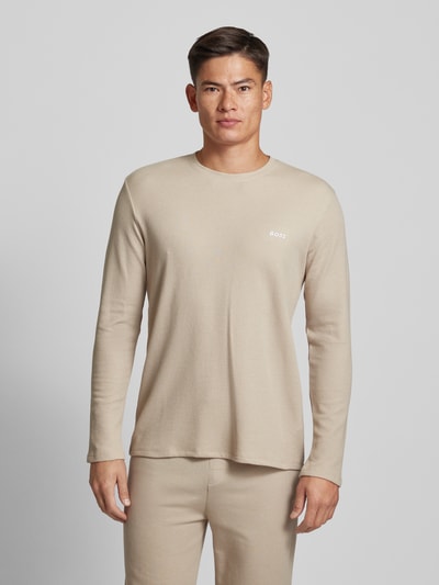 BOSS Longsleeve mit Rundhalsausschnitt Sand 4