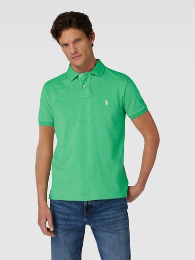 Polo Ralph Lauren Slim Fit Poloshirt mit unifarbenem Design Gruen 4