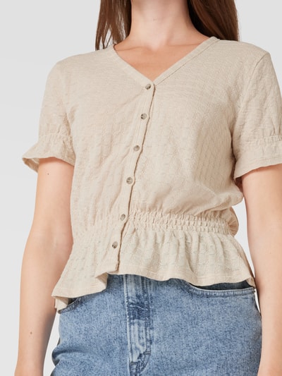 Tom Tailor Denim Blouse met structuurmotief Beige - 3