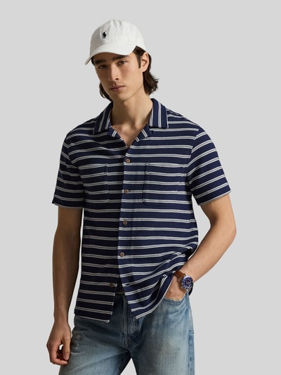 Polo Ralph Lauren Regular Fit Freizeithemd aus Baumwoll-Mix mit Lochmuster-Streifen Marine 4