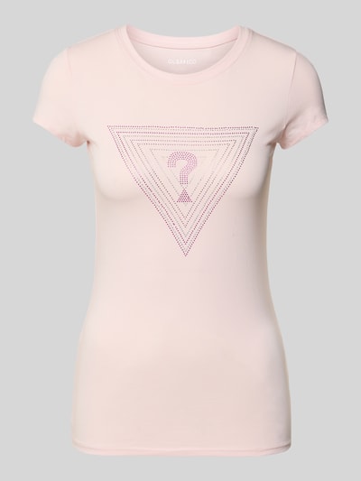 GUESS T-Shirt mit Ziersteinbesatz Rosa 2