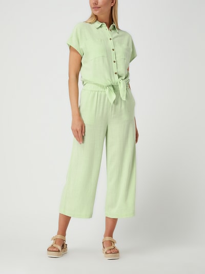 Pieces Culotte van een mix van viscose en linnen, model 'Vinsty' Lichtgroen - 1