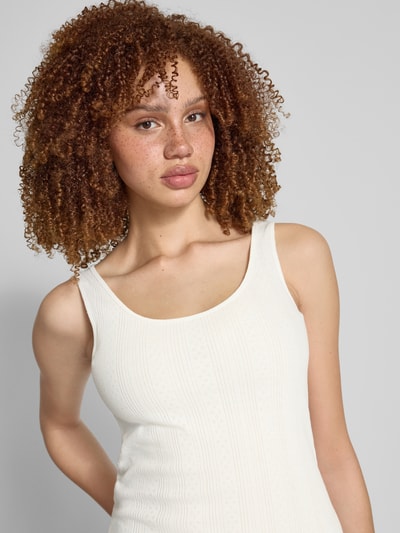 Pieces Regular Fit Tank Top aus Baumwoll-Mix Modell 'FIA' Weiss 3
