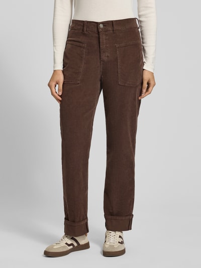 Angels Corduroy broek met steekzakken Donkerbruin - 4