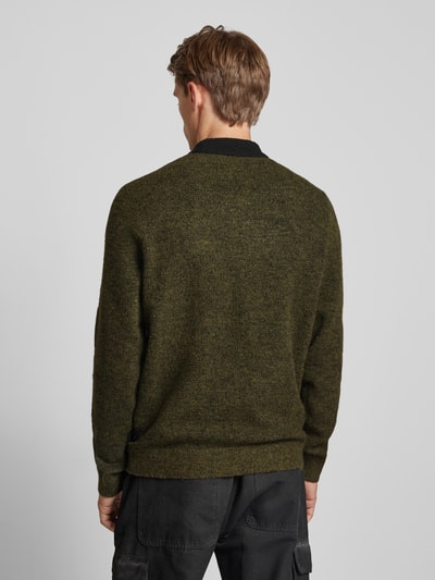 Jack & Jones Gebreide pullover met labeldetail, model 'COSPACE' Olijfgroen - 5