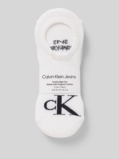 Calvin Klein Jeans Sneakersokken met logostitching in een set van 2 stuks Wit - 3