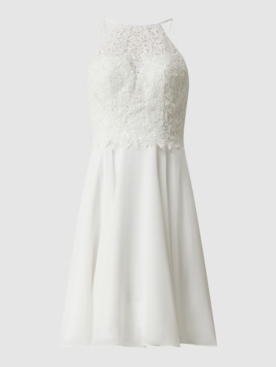 Luxuar Sukienka koktajlowa z koronki i szyfonu  Złamany biały 2