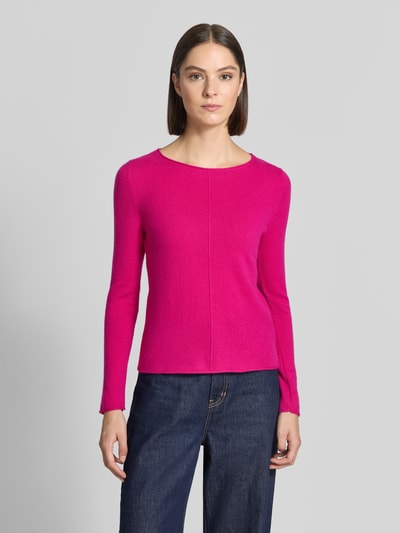 Christian Berg Woman sweter z dzianiny z czystego kaszmiru o kroju regular fit Mocnoróżowy 4