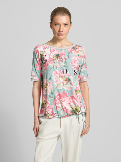 Betty Barclay t-shirt z mieszanka wiskozy i elastanu z nadruk z napisem Różowawy 4