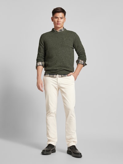 Tommy Hilfiger Regular fit corduroy broek met riemlussen, model 'DENTON' Offwhite - 1