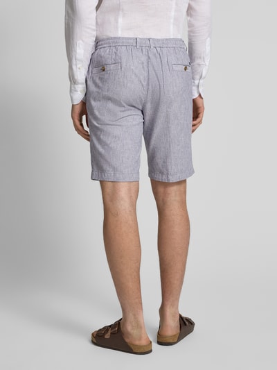 bugatti Regular Fit Bermudas aus Baumwoll-Mix mit Leinen-Anteil Blau 5