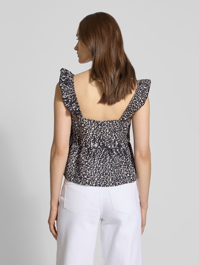 Noisy May Blouseshirt met vierkante hals, model 'AIDA' Zwart - 5