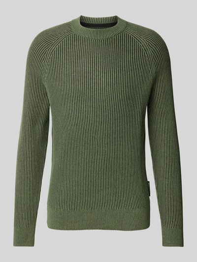 Marc O'Polo Regular Fit Strickpullover aus Bio-Baumwolle-Schurwolle-Mix Oliv 1