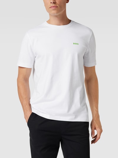 BOSS Green T-Shirt mit Logo-Print Modell 'Tee' Weiss 4