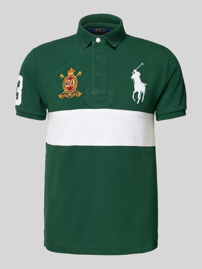 Polo Ralph Lauren Custom Slim Fit Poloshirt mit verdeckter Knopfleiste Dunkelgruen 2