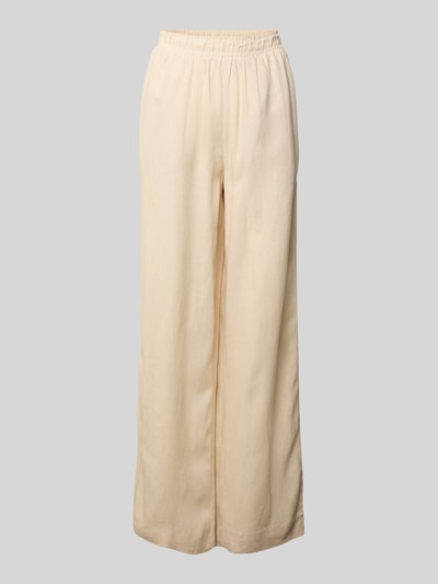 YAS Linnen broek met elastische band, model 'FLAXY' Beige - 2