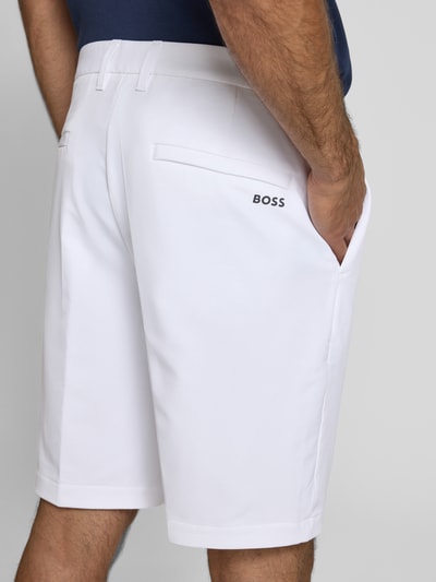 BOSS Green Korte slim fit chino met riemlussen Wit - 3