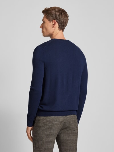 Christian Berg Men Strickpullover mit gerippten Abschlüssen Marine 5