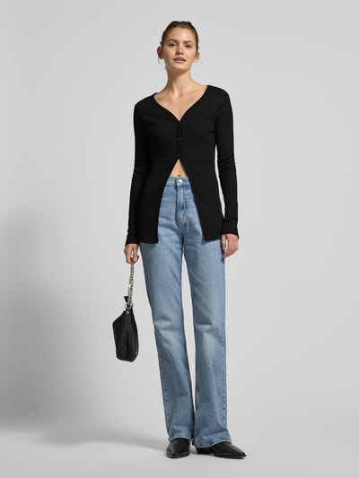 Calvin Klein Jeans Cardigan in Ripp-Optik Black 1