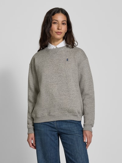 Polo Ralph Lauren Oversized Sweatshirt mit Logo-Stitching Mittelgrau Melange 4