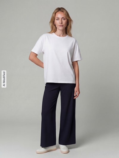 SEDUCTIVE Regular fit wijdte broek van viscosemix model 'KIMBERLEY' Marineblauw - 1