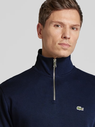 Lacoste Sweatshirt mit Troyer-Kragen Marine 3