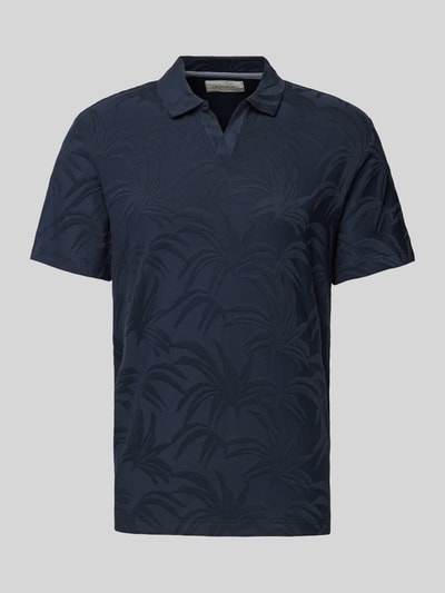 Tom Tailor Poloshirt mit Jacquard-Muster Dunkelblau 2
