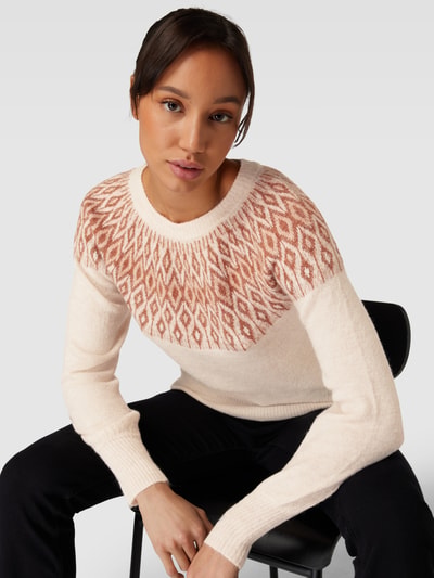 ONLY Strickpullover mit Rundhalsausschnitt Modell 'ALINA' Offwhite 3