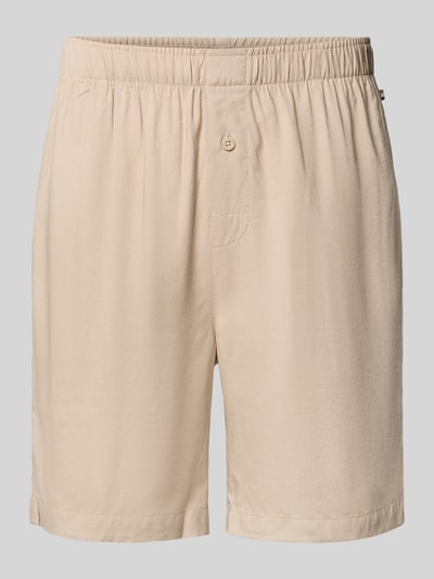 Produktfoto, beige Regular Fir Sweatshorts aus Viskose-Leinen-Mix Modell 'FRESH SHORTS' von BOSS, Herren Sweatshorts.