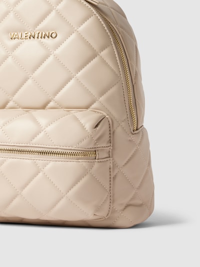 VALENTINO BAGS Plecak z pikowaniem i aplikacją z logo Écru 2