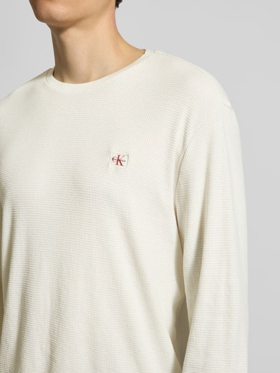 Calvin Klein Jeans Longsleeve mit Label-Detail Offwhite 3
