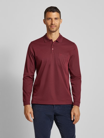 RAGMAN Regular fit poloshirt met borstzak Bordeaux - 4