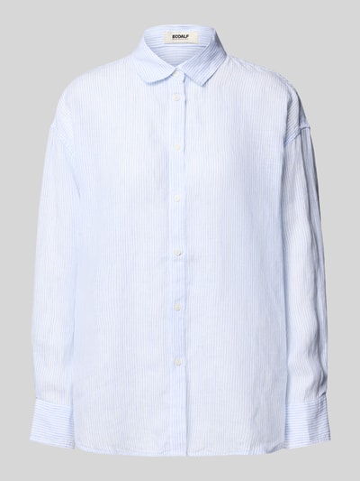 ECOALF Bluzka koszulowa lniana o kroju relaxed fit z listwą guzikową na całej długości Biały 2