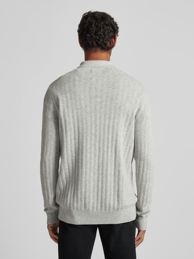 Barbour Sweter z dzianiny o kroju regular fit z Mieszanka wełny i bawełny Model 'SMEATON' Srebrny 5