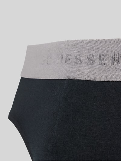 Schiesser Regular Fit Slip mit Logo-Stitching Modell 'Rio' im 3er-Pack Black 2