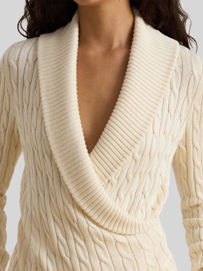 Lauren Ralph Lauren Regular fit pullover van mix van katoen en viscose Ecru - 3