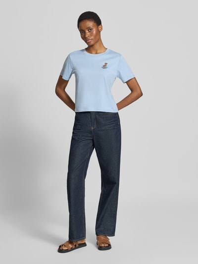 s.Oliver RED LABEL męski t-shirt o kroju regular fit z czystej bawełny Jasnoniebieski 1