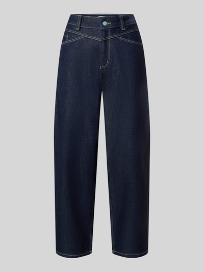 Produktfoto, Straight Fit Jeans mit Viskose-Anteil von Christian Berg Woman in Dunkelblau mit 5-Pocket-Design, glatte Oberfläche, elastischer Baumwoll-Mix