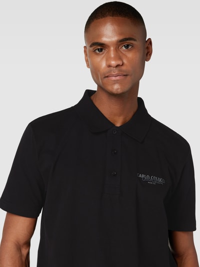 CARLO COLUCCI Poloshirt aus reiner Baumwolle mit Label-Detail Black 3