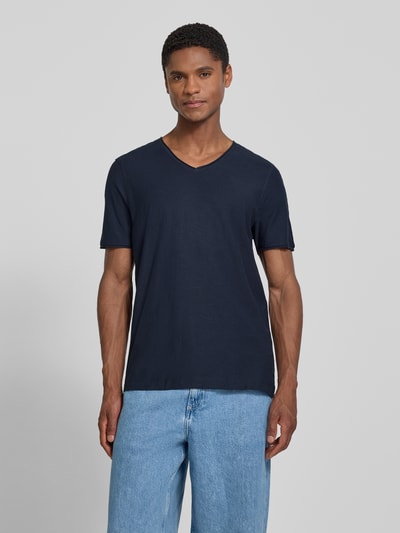 MCNEAL T-Shirt mit V-Ausschnitt und Rollsaum Dunkelblau 4