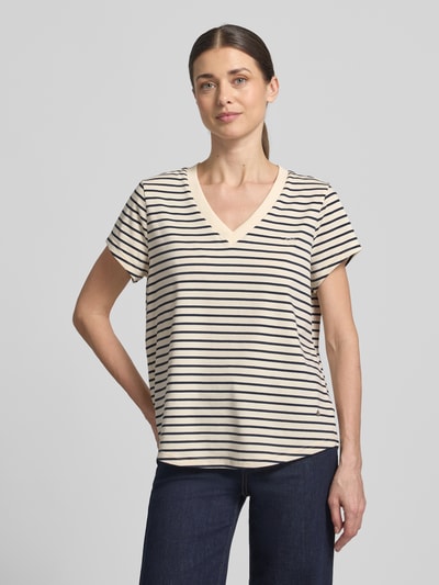MOS MOSH T-Shirt mit V-Ausschnitt  Modell 'Kala' Dunkelblau 4