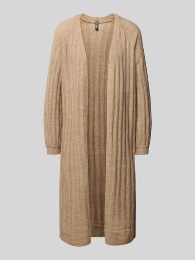 PIECES Kardigan o kroju loose fit z dodatkiem wełny model „MAGGY” Écru 2