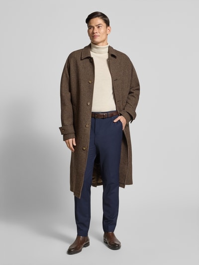 BOSS Slim fit pantalon van scheerwolmix, model 'GENIUS' Marineblauw - 1